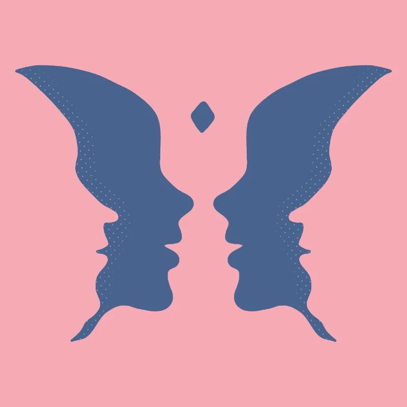 Küssende Gesichter oder ein Schmetterling