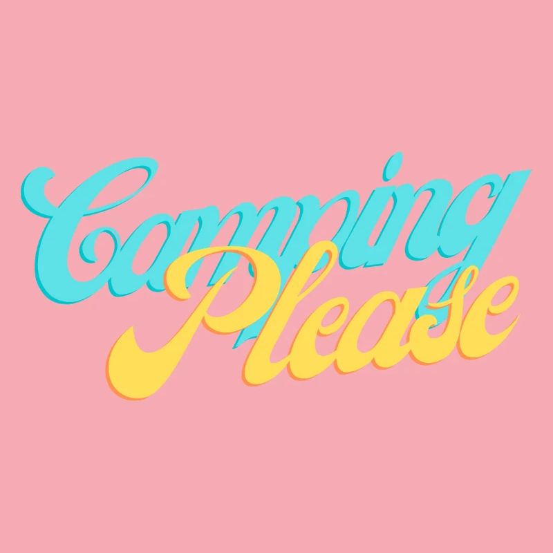 Camping Please Retro Script