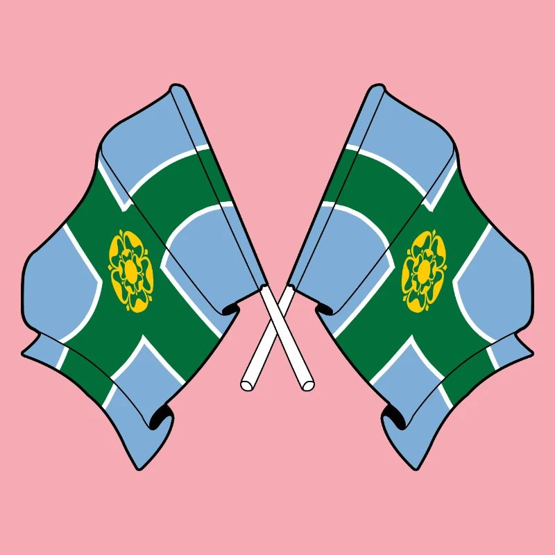 Drapeaux du Derbyshire croisés