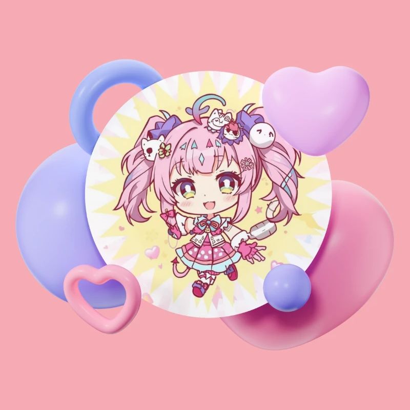 Pastell-Chibi mit Herzchen