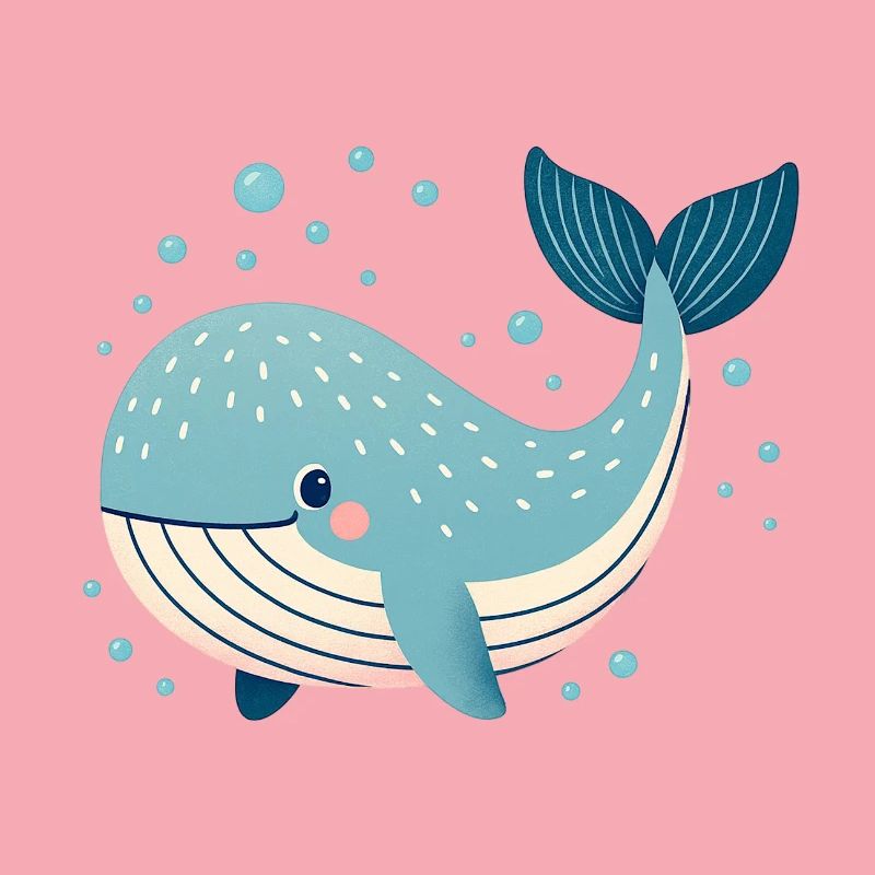 Blue Whale with Bubbles