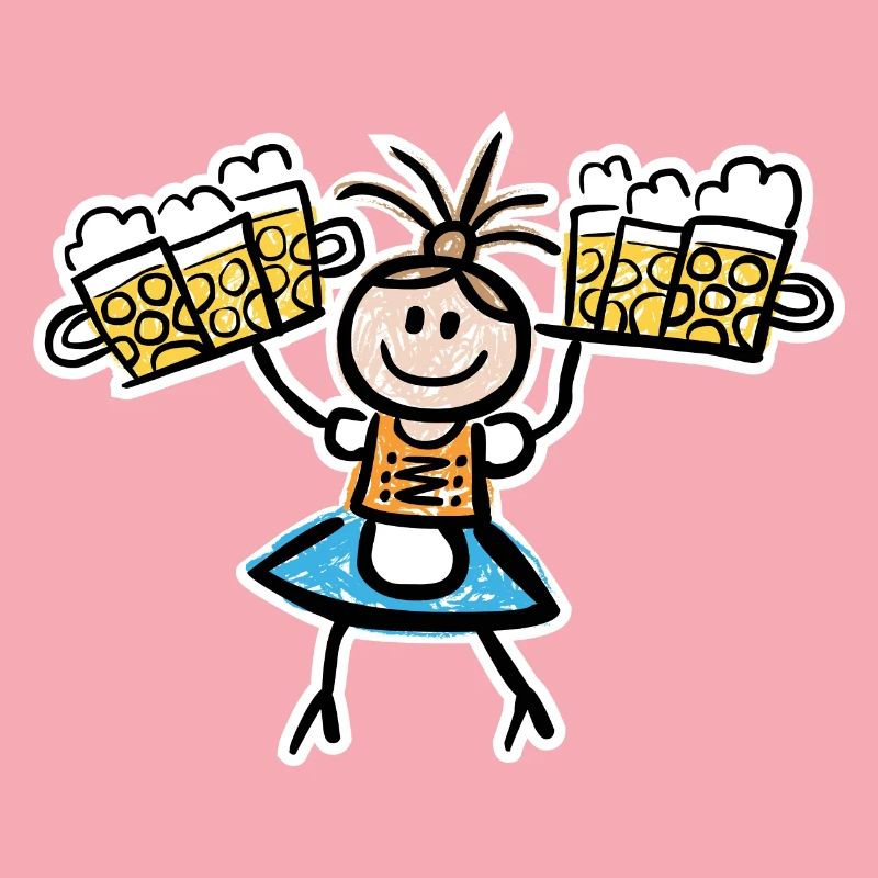 Kellnerin im Dirndl mit Biertablett