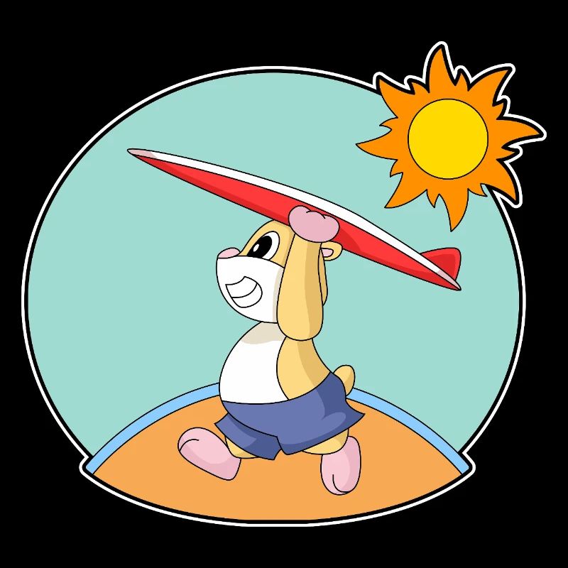 Hamster Surfing Surfboard Summer