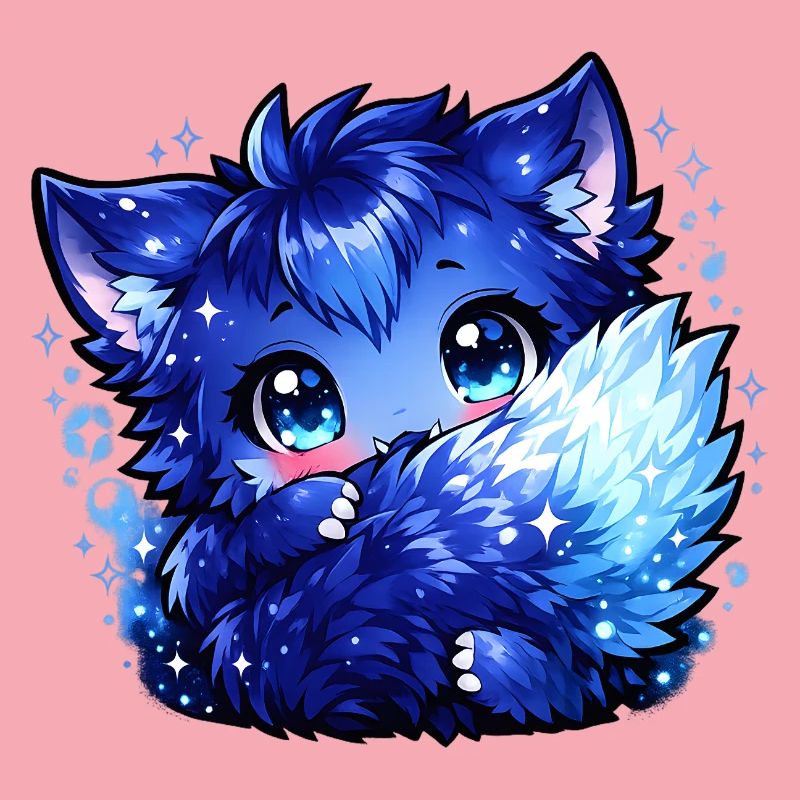 Blauer Eisfuchs Chibi-Design