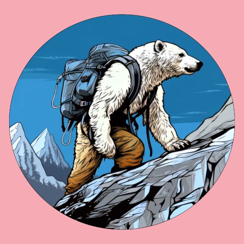 Eisbären Wandern / Bergsteiger Eisbär