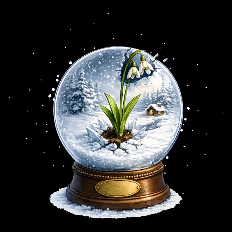 Snowdrop blasts snow globe
