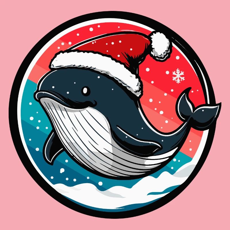 Wal mit Santa-Hut