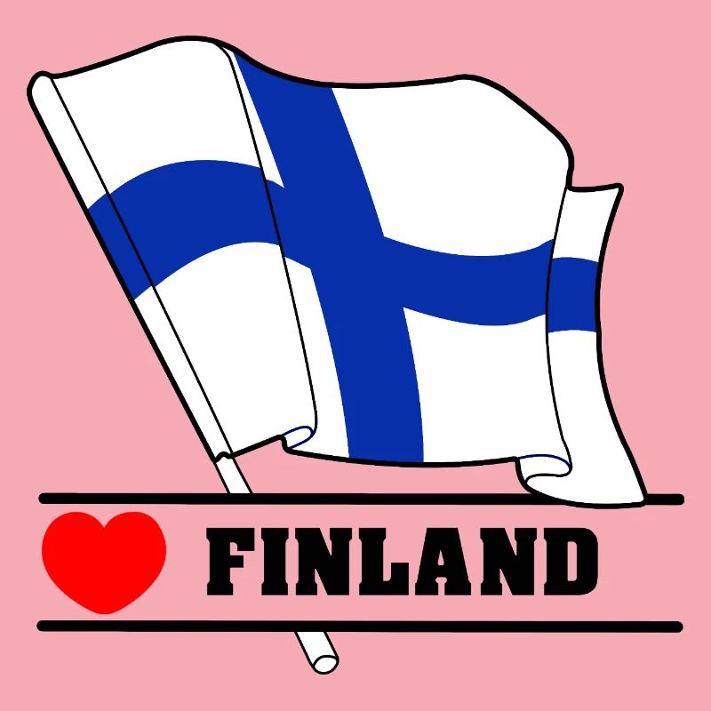FINLANDE Drapeau avec cœur