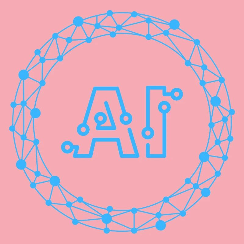 Futuristic AI Data Network Symbol