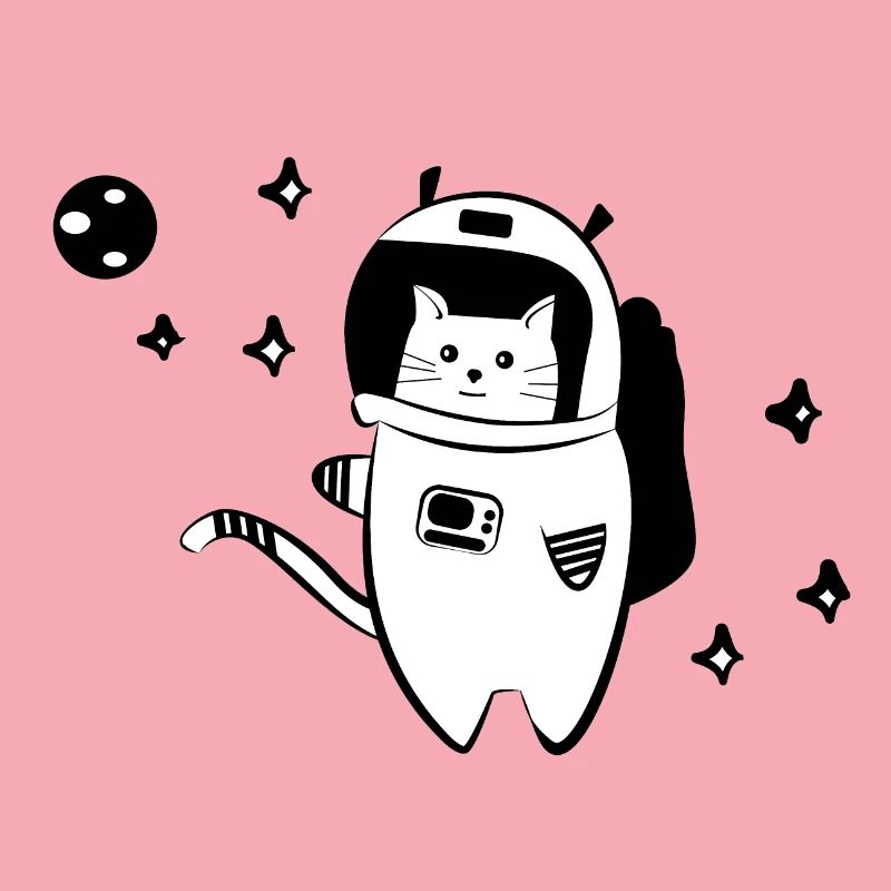 Chat cool dans l'espace