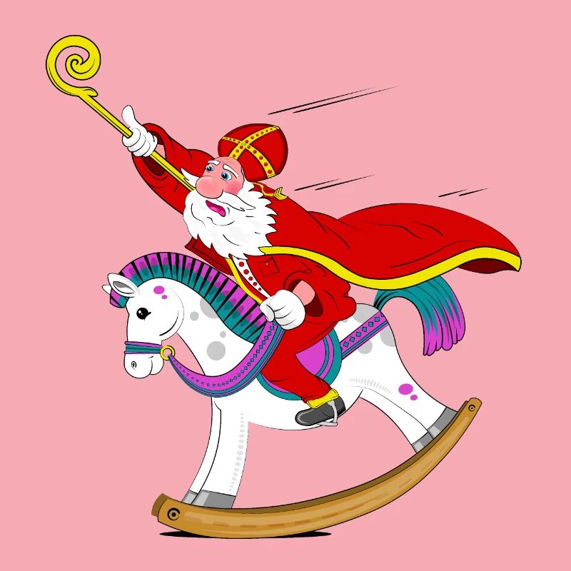 Sinterklaas auf Schaukelpferd