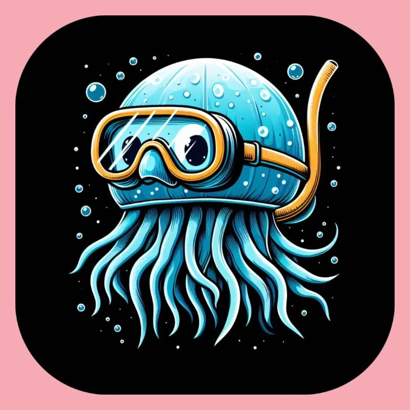 Krake mit Taucherbrille Comic