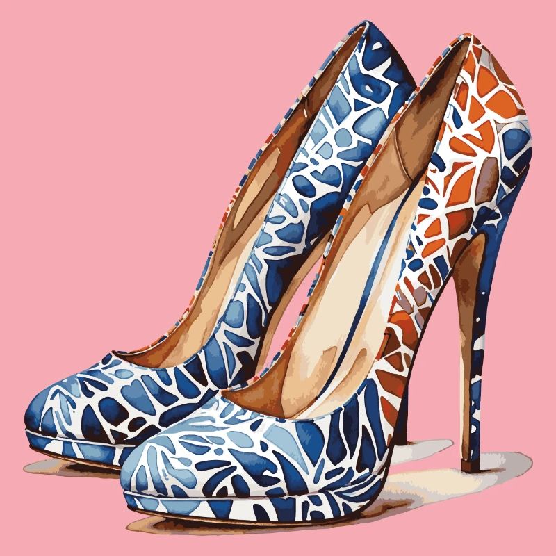 Talons hauts aquarelle : conception de chaussures colorées