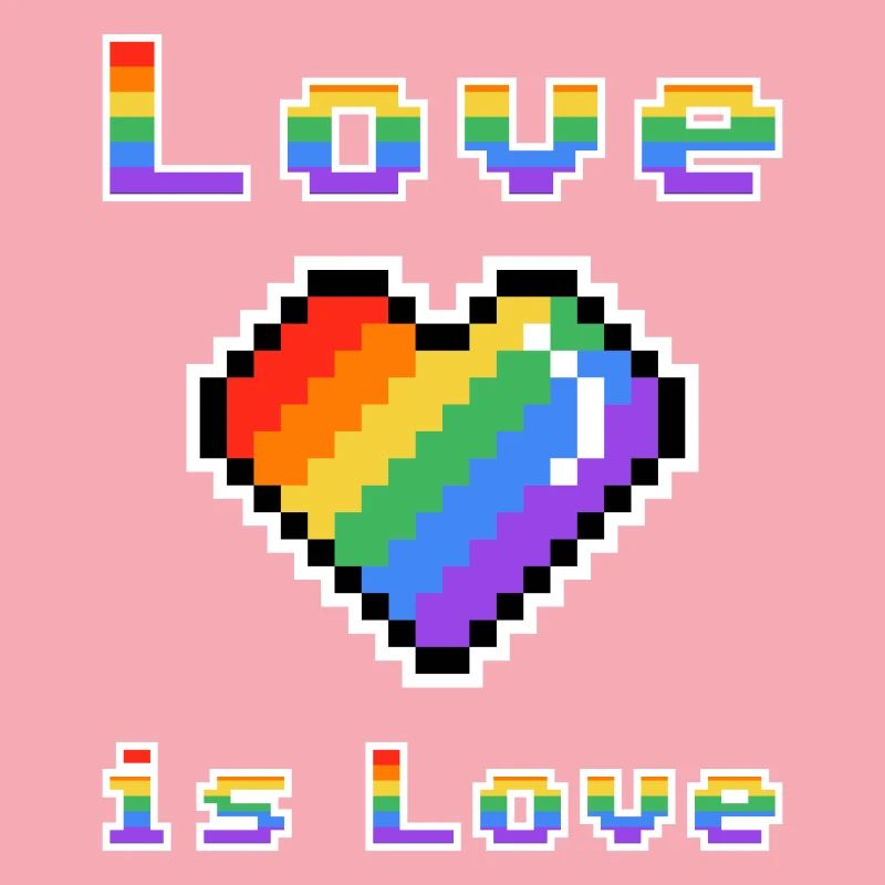 Pixelherz Regenbogen Liebe