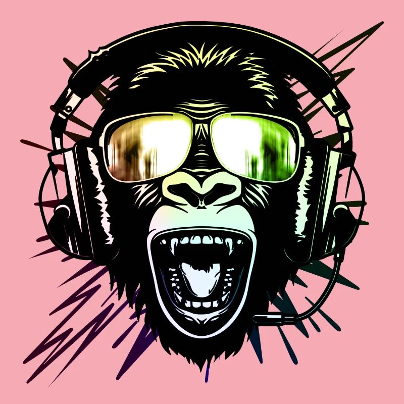Affe mit Neonbrille