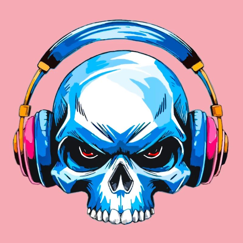 Skull mit kopfhörer