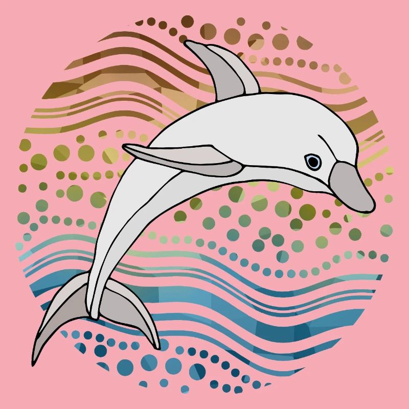Dolphin in Abstract Waves