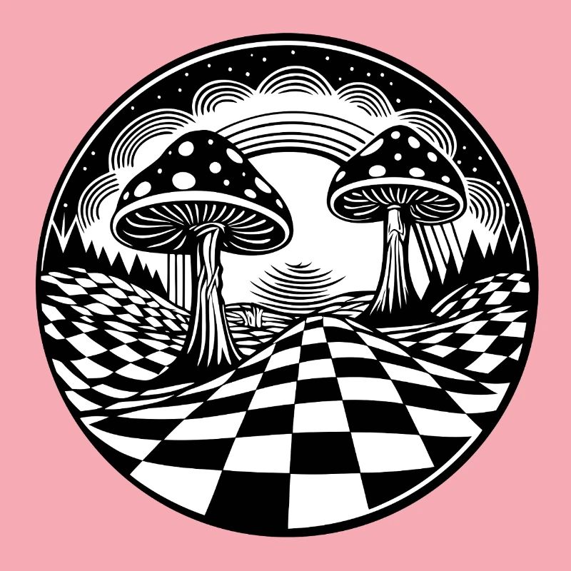 Conception paysagère de champignons psychédéliques