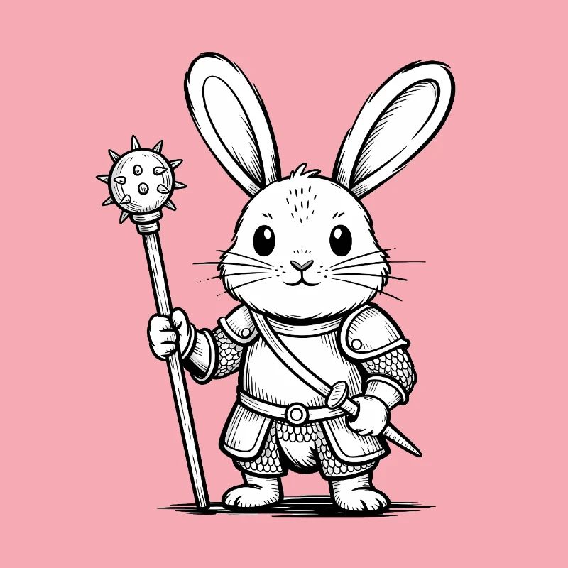 Rabbit Knight - Cool Rabbit Logo
