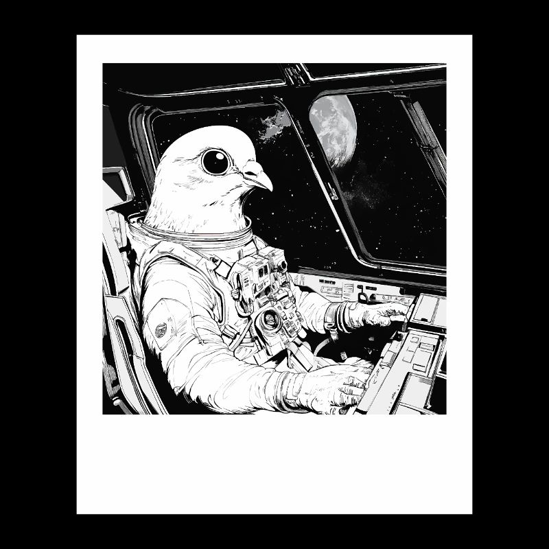 Pigeon de l’espace dans le cosmos des astronautes