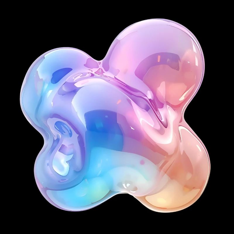 Glossy Pastel Abstract Bubble Design