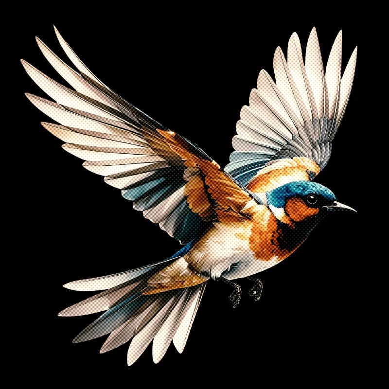 Lebendige Pop-Art mit fliegendem Vogel