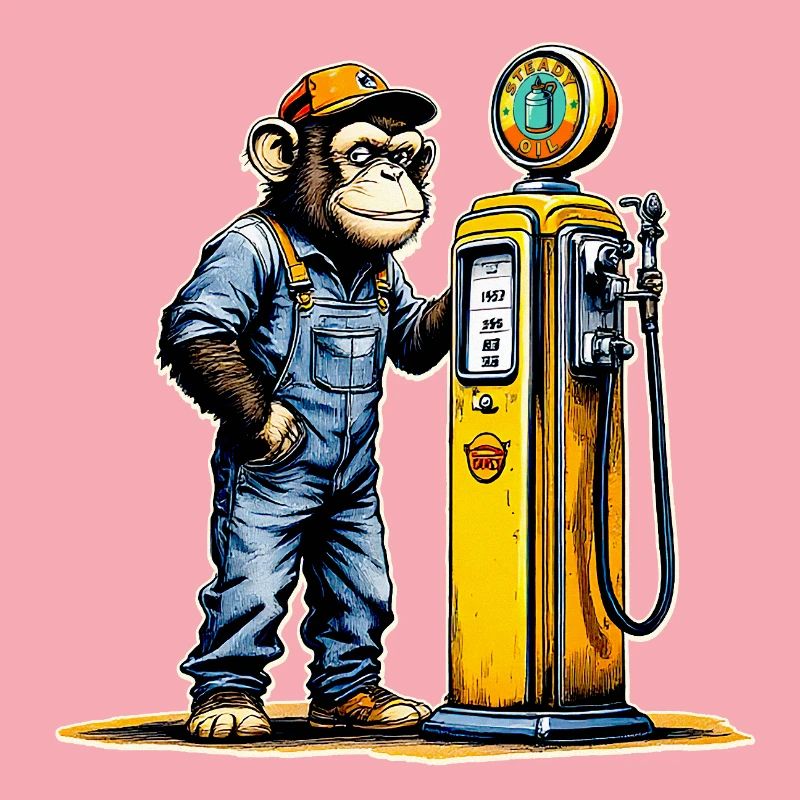Monkey Vintage Pump-Kunst