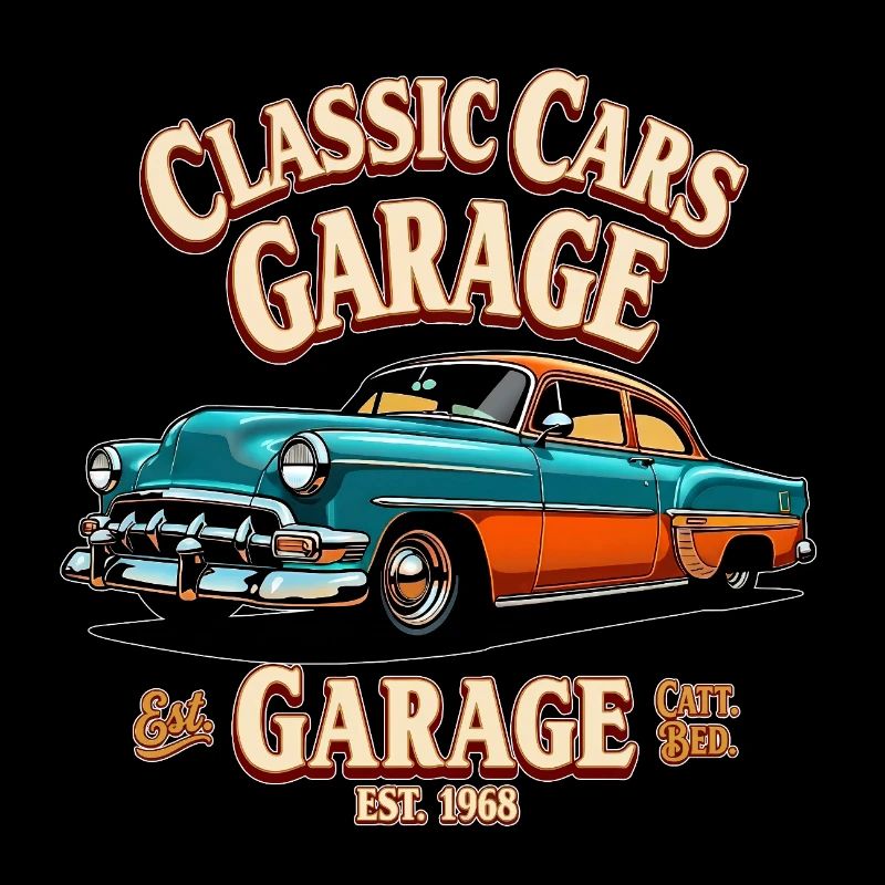Impression de garage de voitures classiques