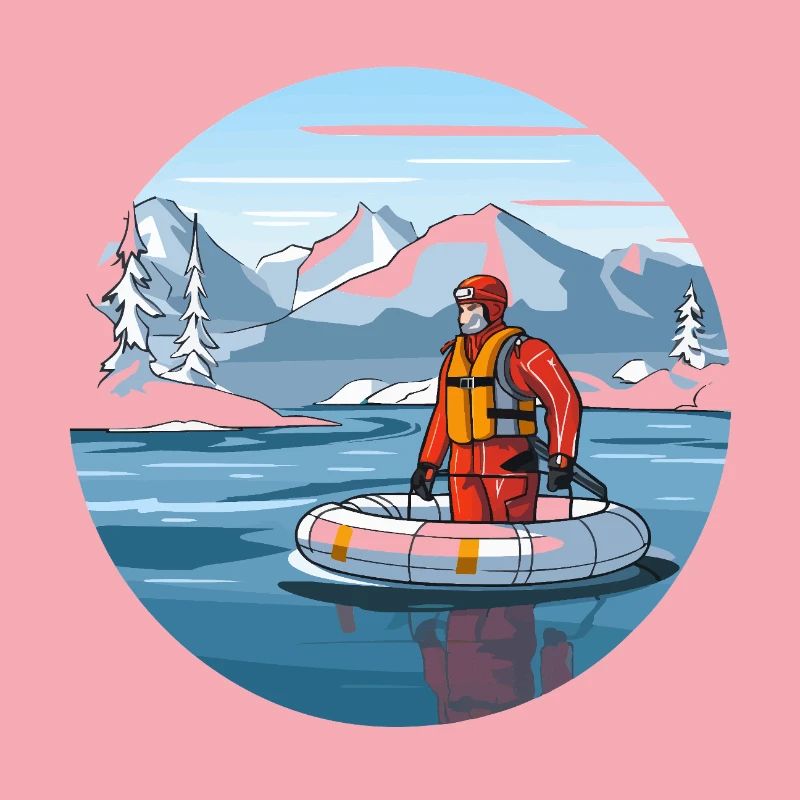 Alpine Rettungsfahrt im Eissee