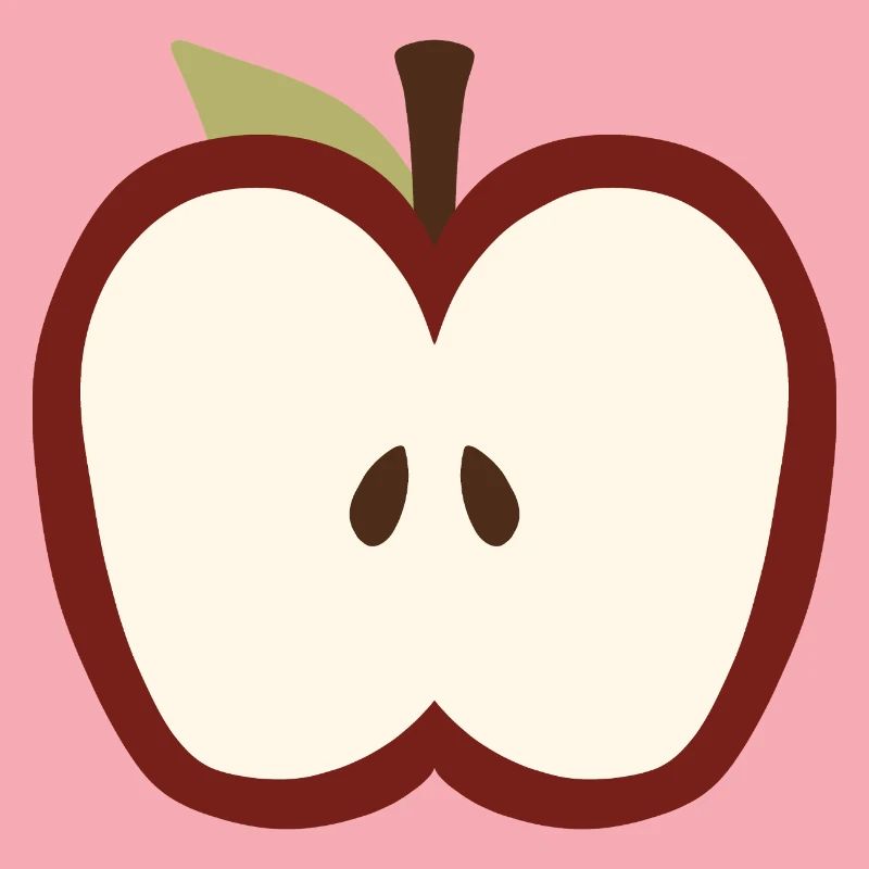 Cute Half-Apple Face Emblem