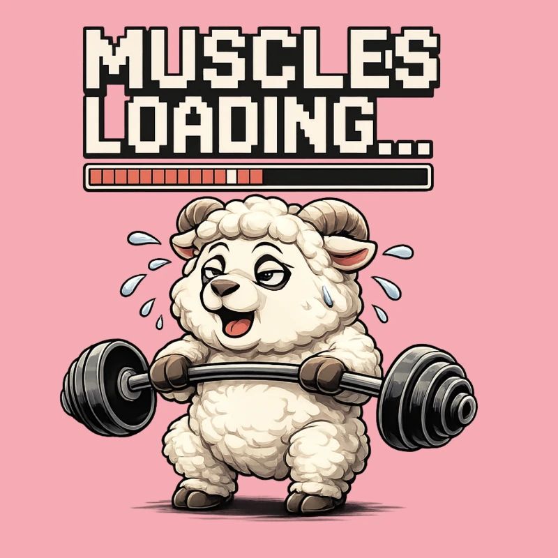 Muskel-Loading Lamm beim Krafttraining