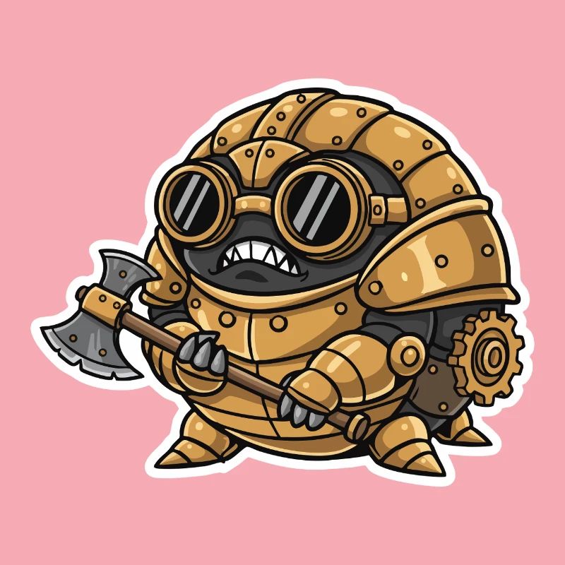Sowbug Krieger Steampunk Axt Kupferrüstung