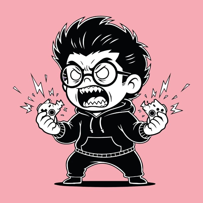Gamer Anger Controller Zerbrochene Wut