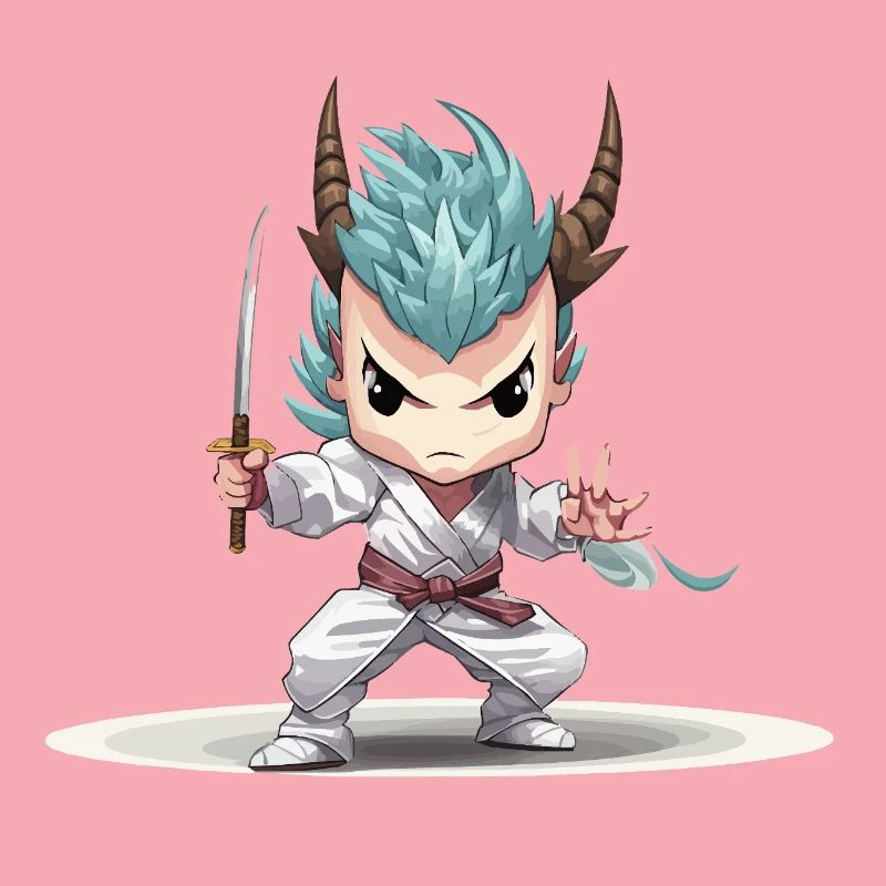 Guerrier Chibi avec Katana
