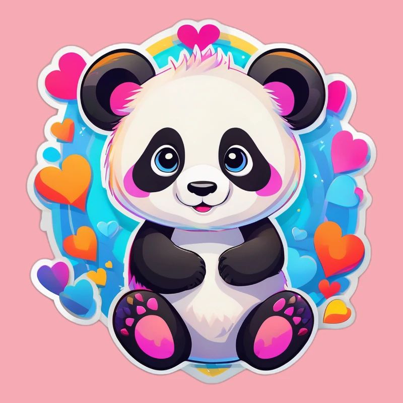 Regenbogenherz-Panda