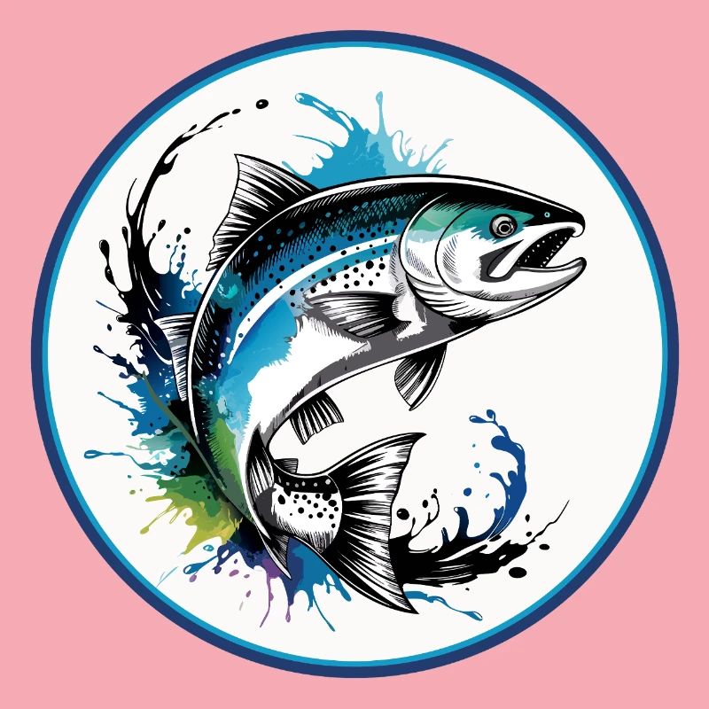 Springender Lachs