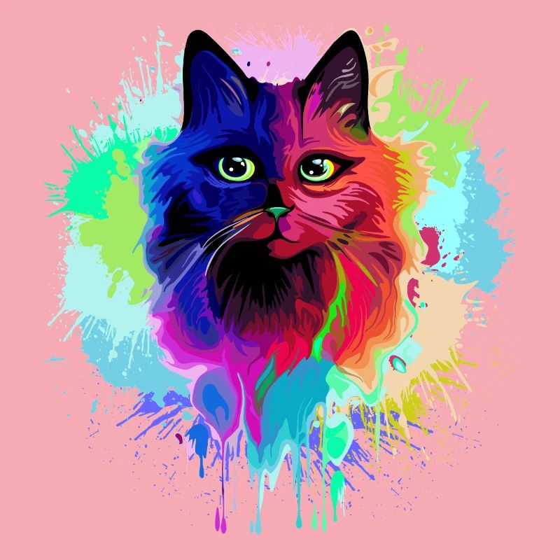 Éclaboussures psychédéliques psychédéliques de chat