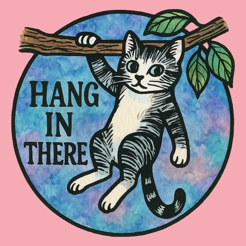 Accrochez-vous là-bas Patch pour chat