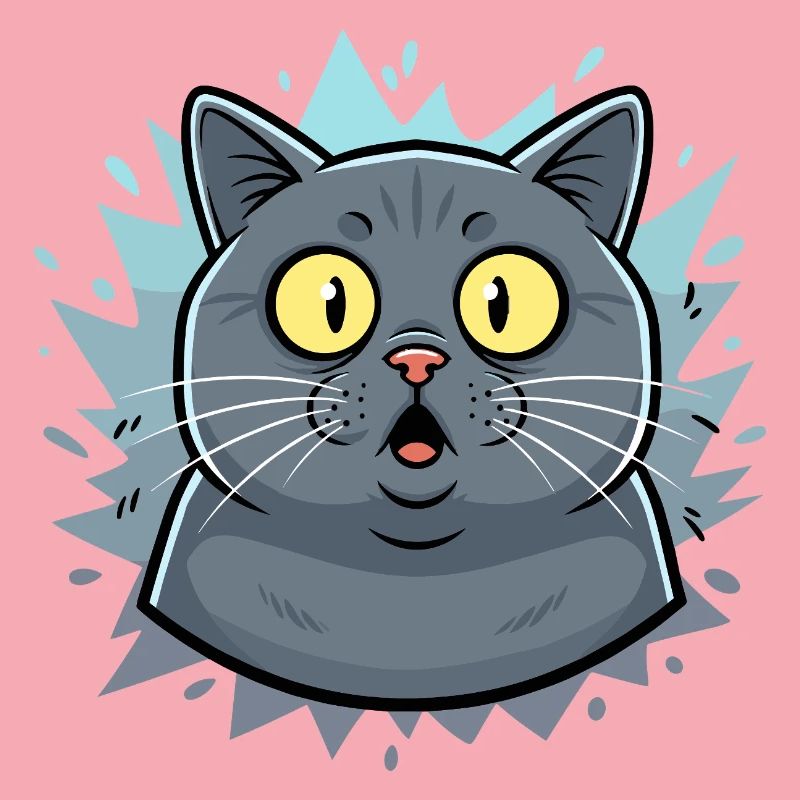 Portrait surpris de chat avec flashs