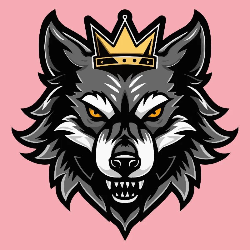 Wolf Kopf Krone