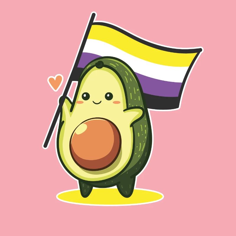 Avocado Nonbinary Flag LGBT Queer CSD Pride