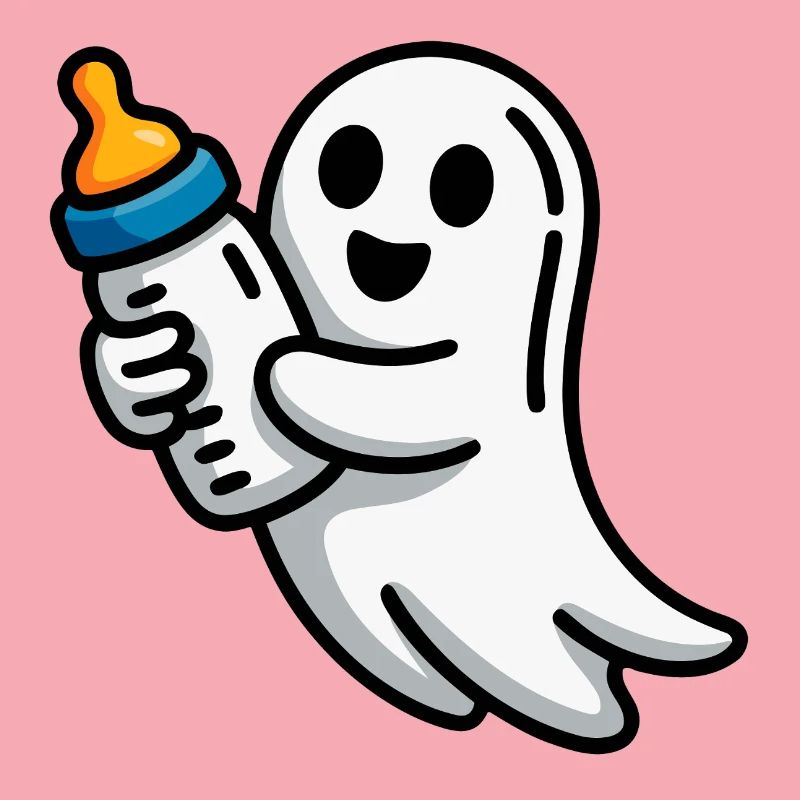 Geist mit Schnuller Illustration
