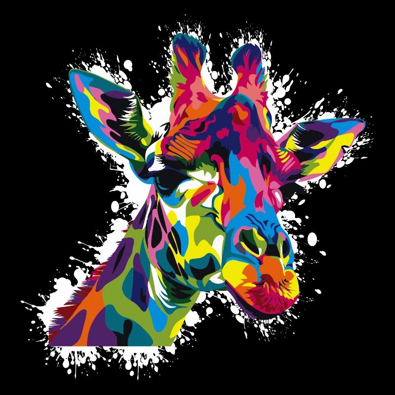 Farbige Giraffe Popart