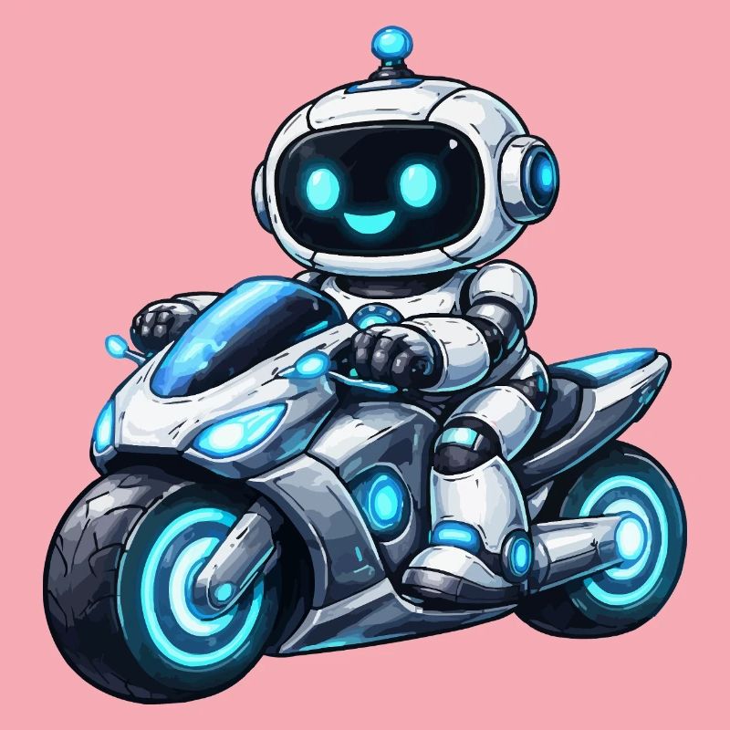 Robot on motorcycle
