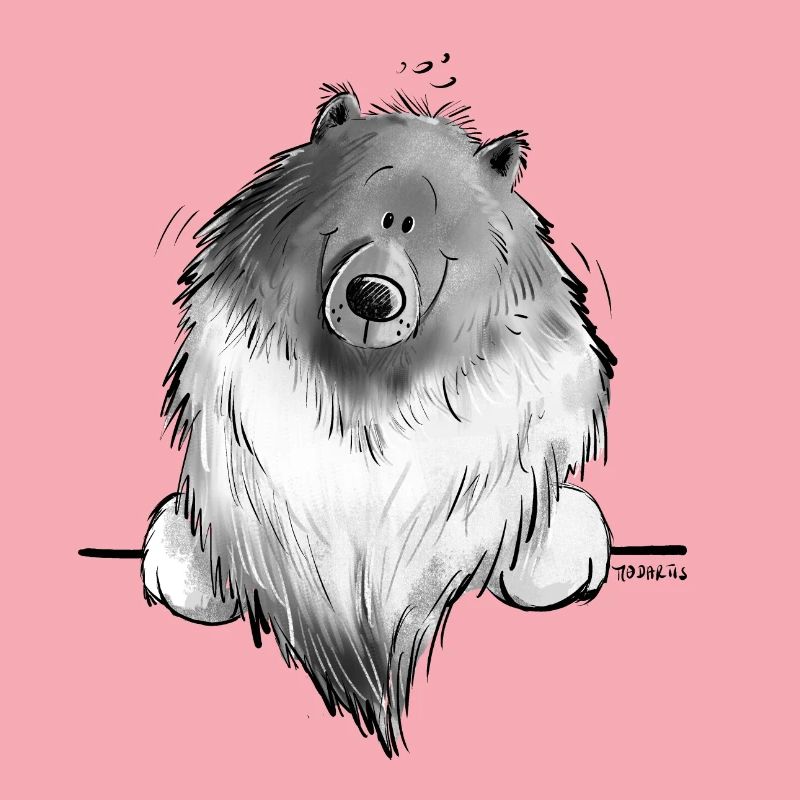 Cadeau drôle de chien de bande dessinée Wolfsspitz I