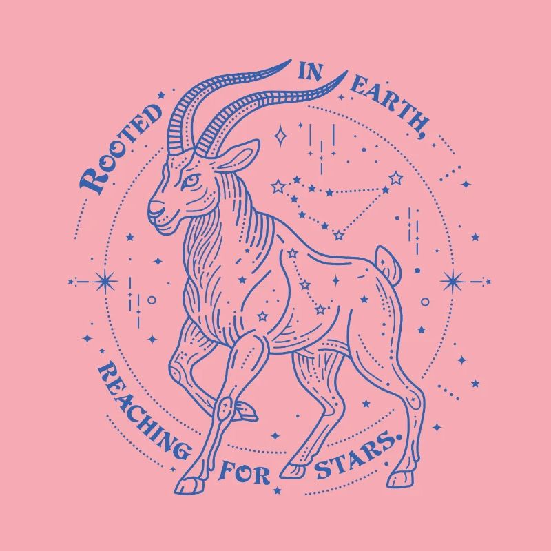 Steinbock Sternzeichen Geschenk – Erde & Sterne Design