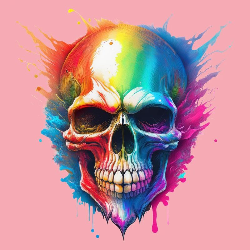 Regenbogen-Schädel Farbexplosion
