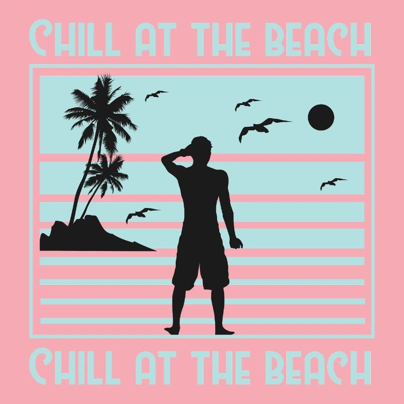 Conception de silhouette de plage décontractée