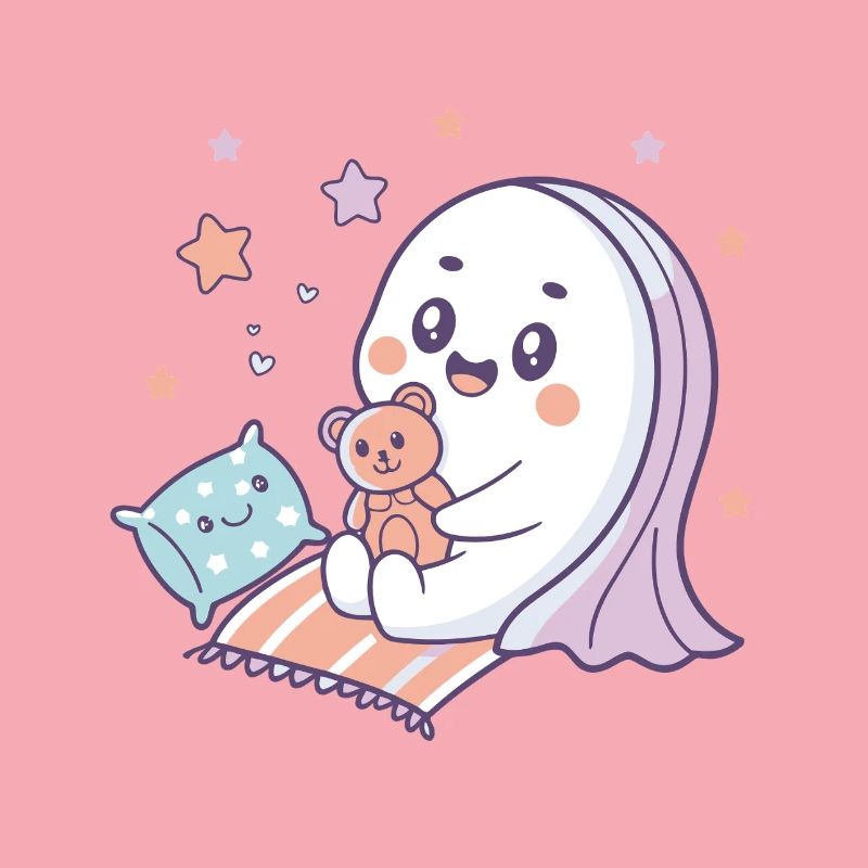 Kawaii Ghost Starry Night