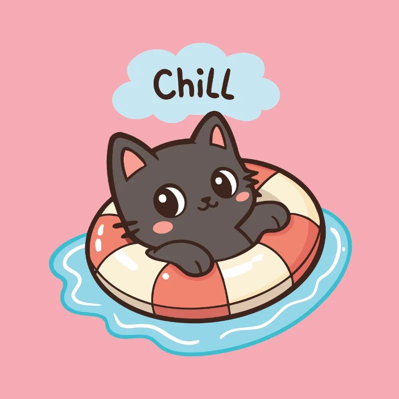 Chat Chill en Bouée